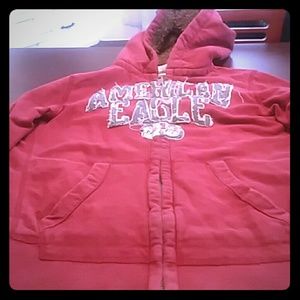 Warm red  America eagle medium zipup hoodie